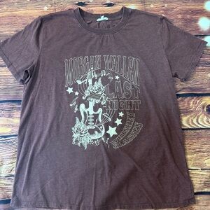 Maurices Brown Graphic Tee with Music Theme